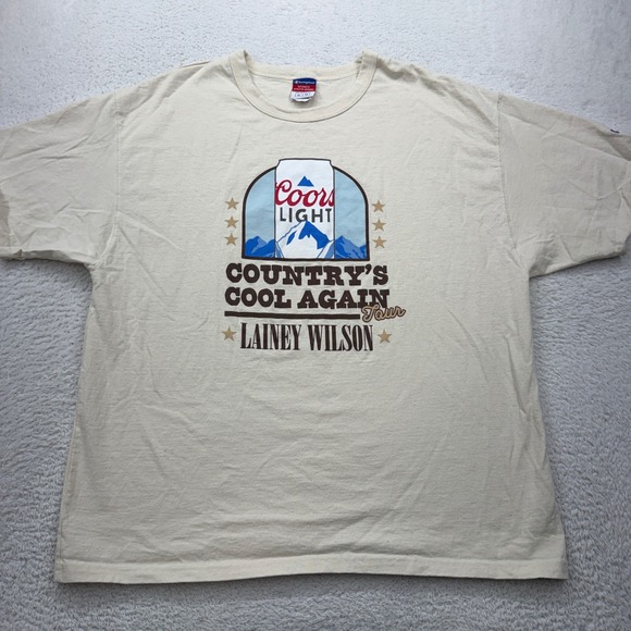 Champion Other - Champion Lainey Wilson Coors Light Countrys Cool Again Tour TShirt Cream XL T105